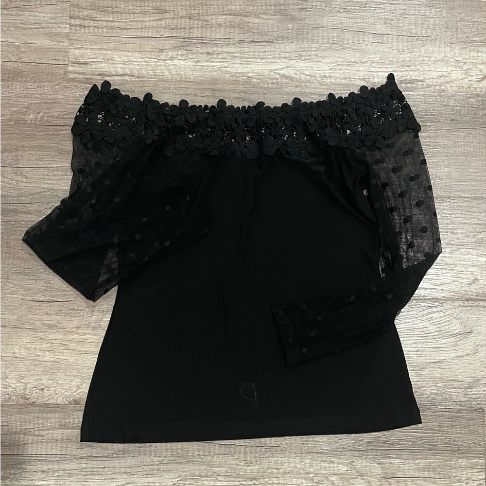 VENUS Black Off the Shoulder Top - Picture 2 of 5